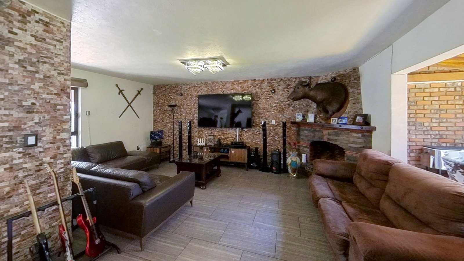 Sala de una casa en un recorrido 3D de ejemplo